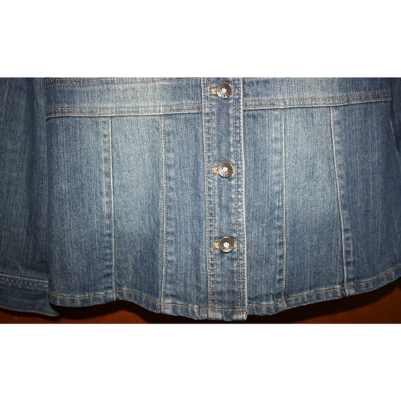 Axcess Liz Claiborne Denim Jean Jacket Sz L LS Blue Pockets Women's Juniors EUC - Picture 4 of 7